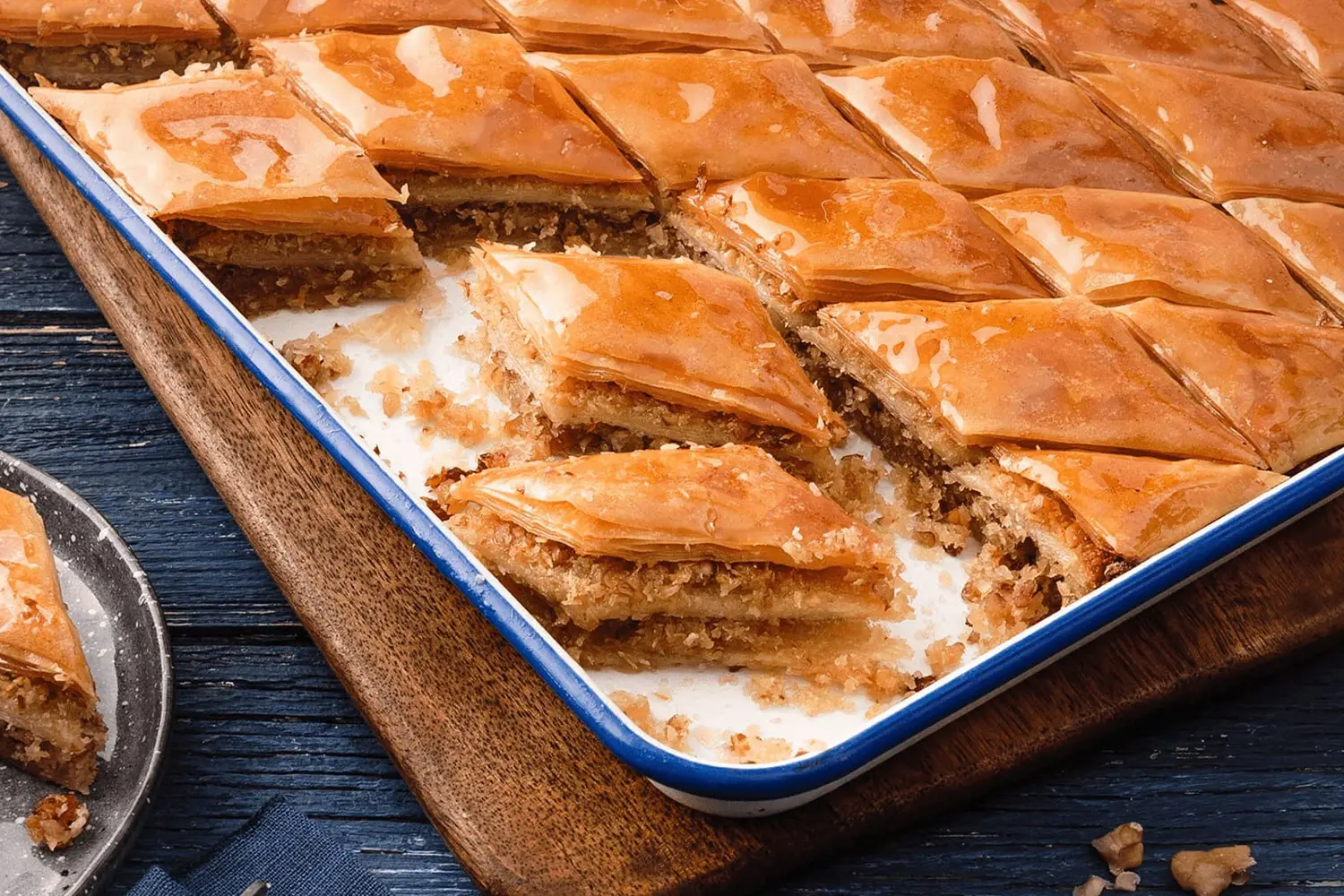 Baklava: A sweet pastry made with nuts and syrup.