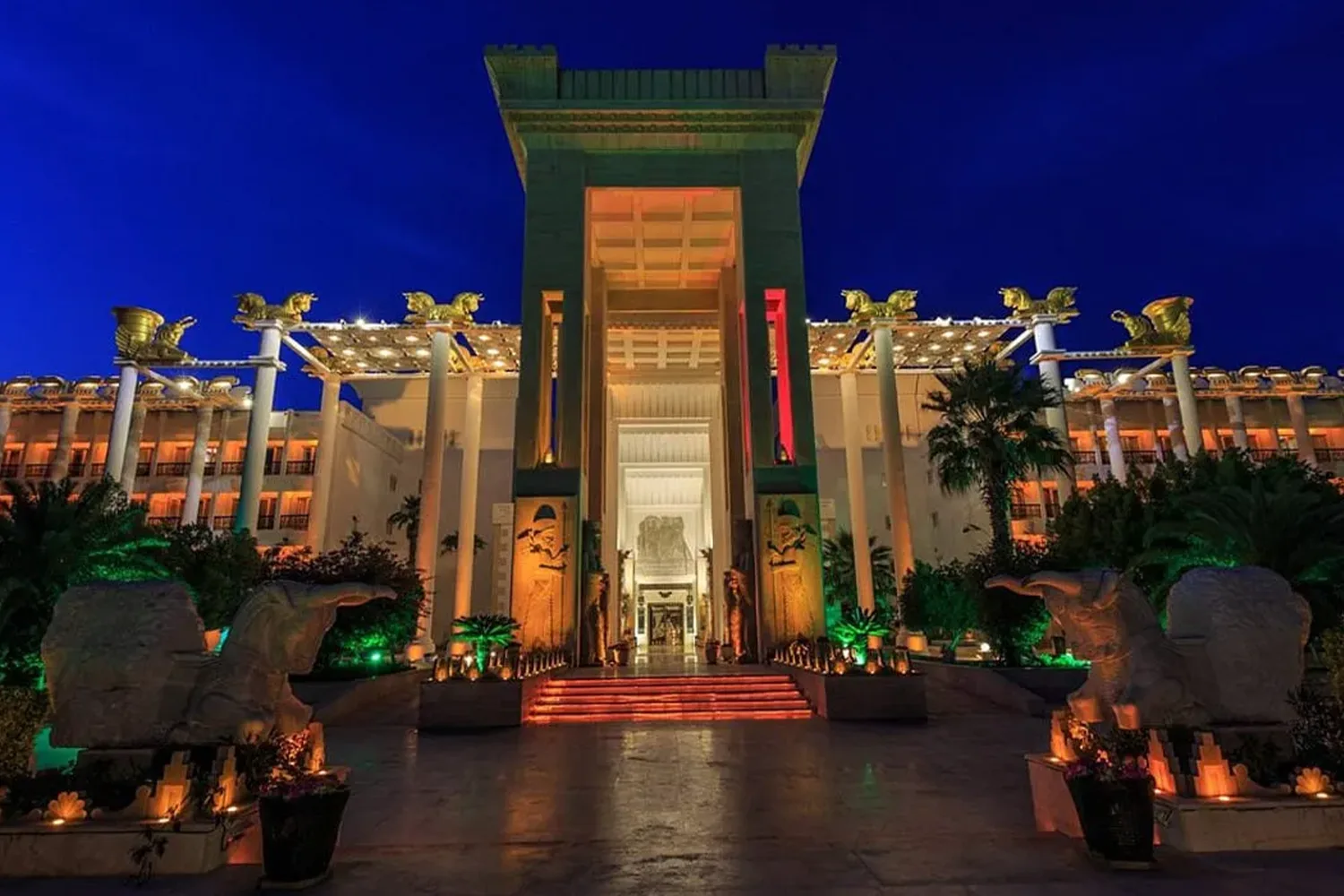 Dariush Grand Hotel — Iconic for its Persepolis-style architecture.