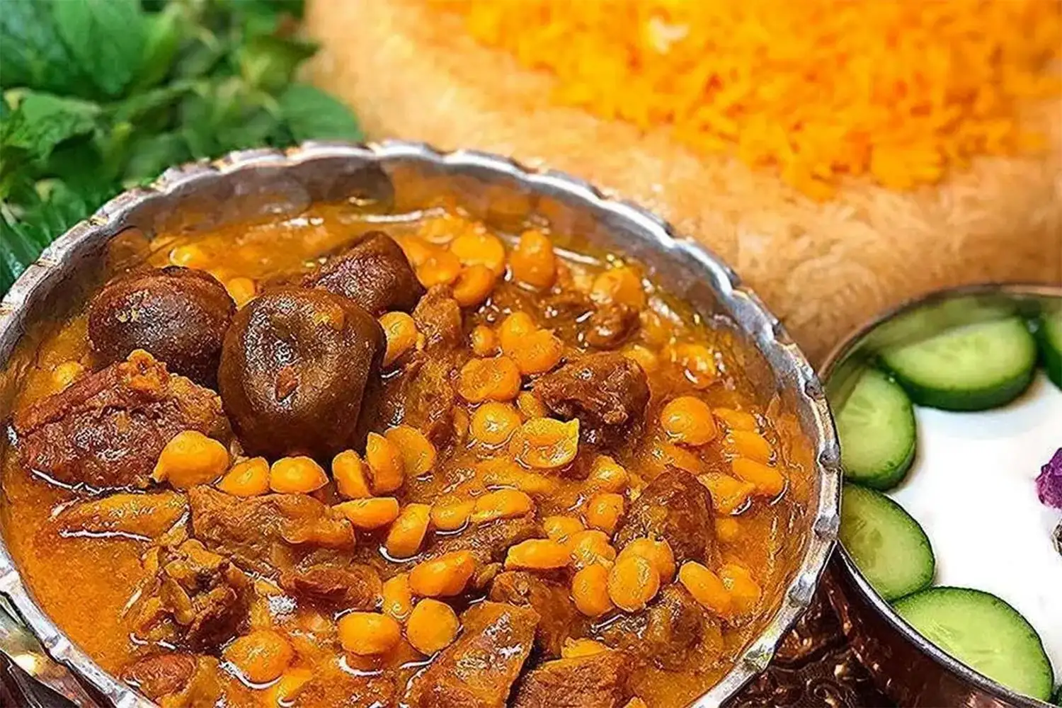 Yazdi Gheimeh (a local meat stew)
