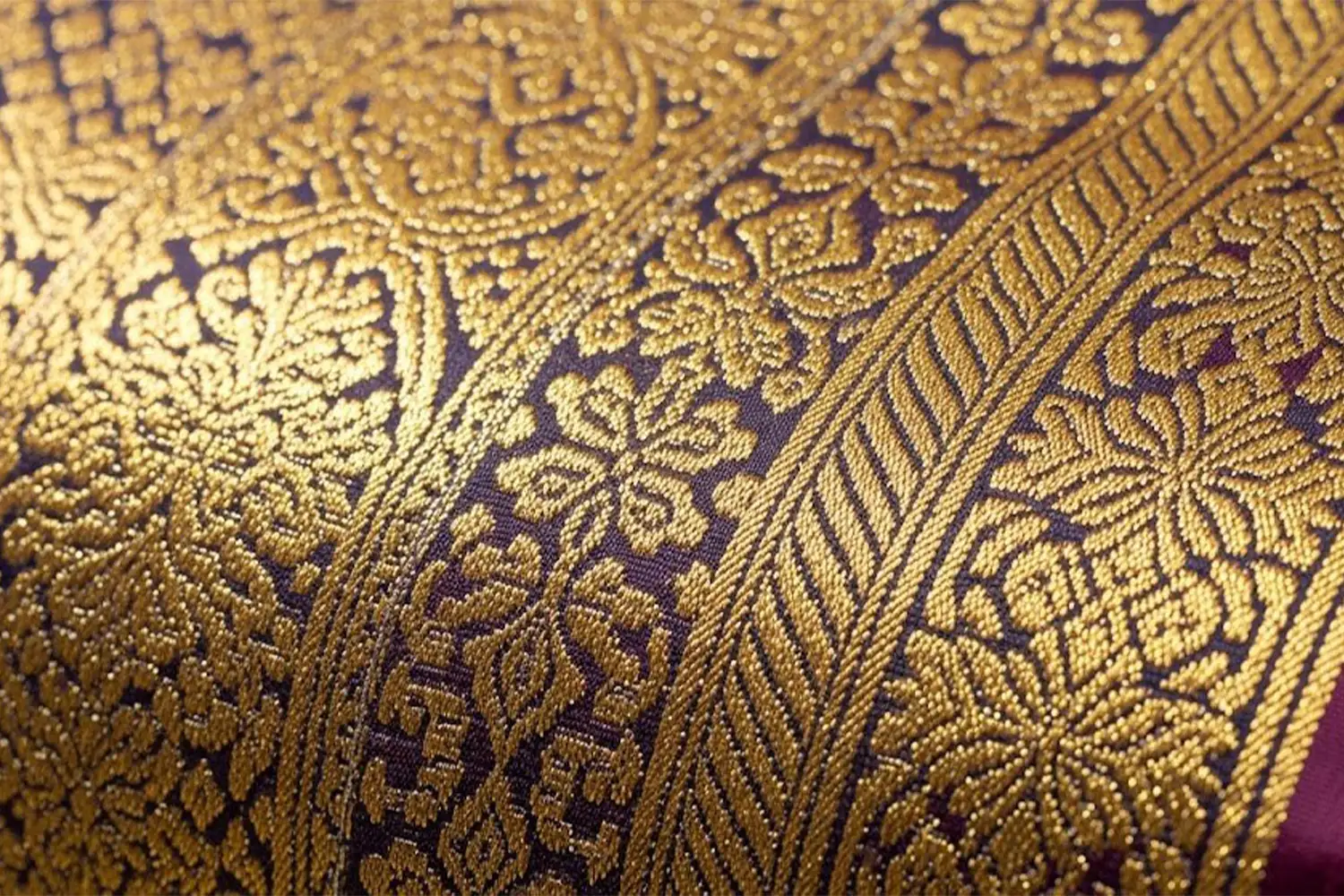 Zari Weaving (traditional gold-thread fabric)