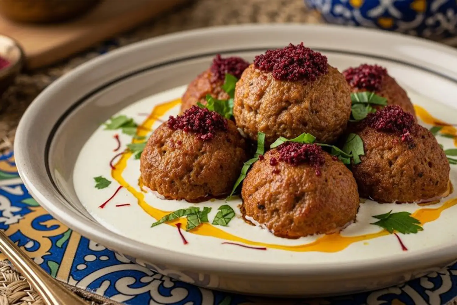 Shafteh Somagh – Saffron meatballs with sumac