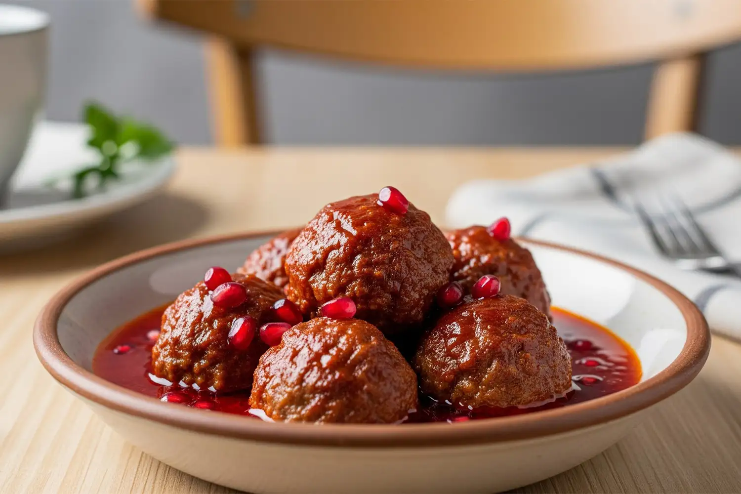 Shafteh Anar – Pomegranate-infused meatballs