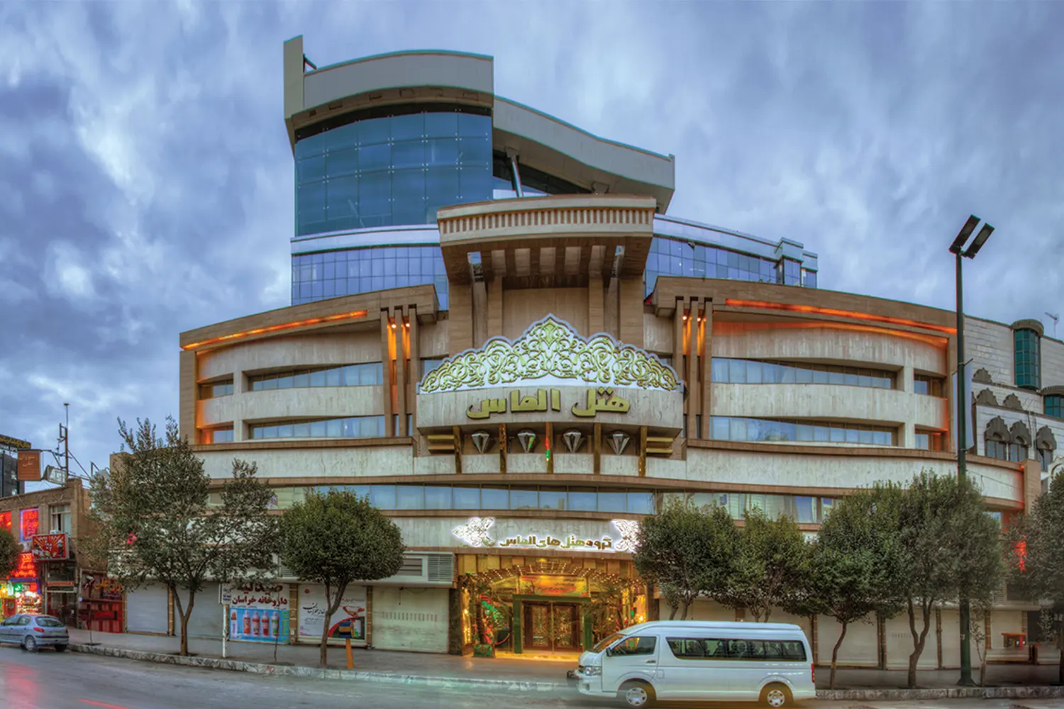Almas 1 & 2 Hotels — Modern, near the shrine.